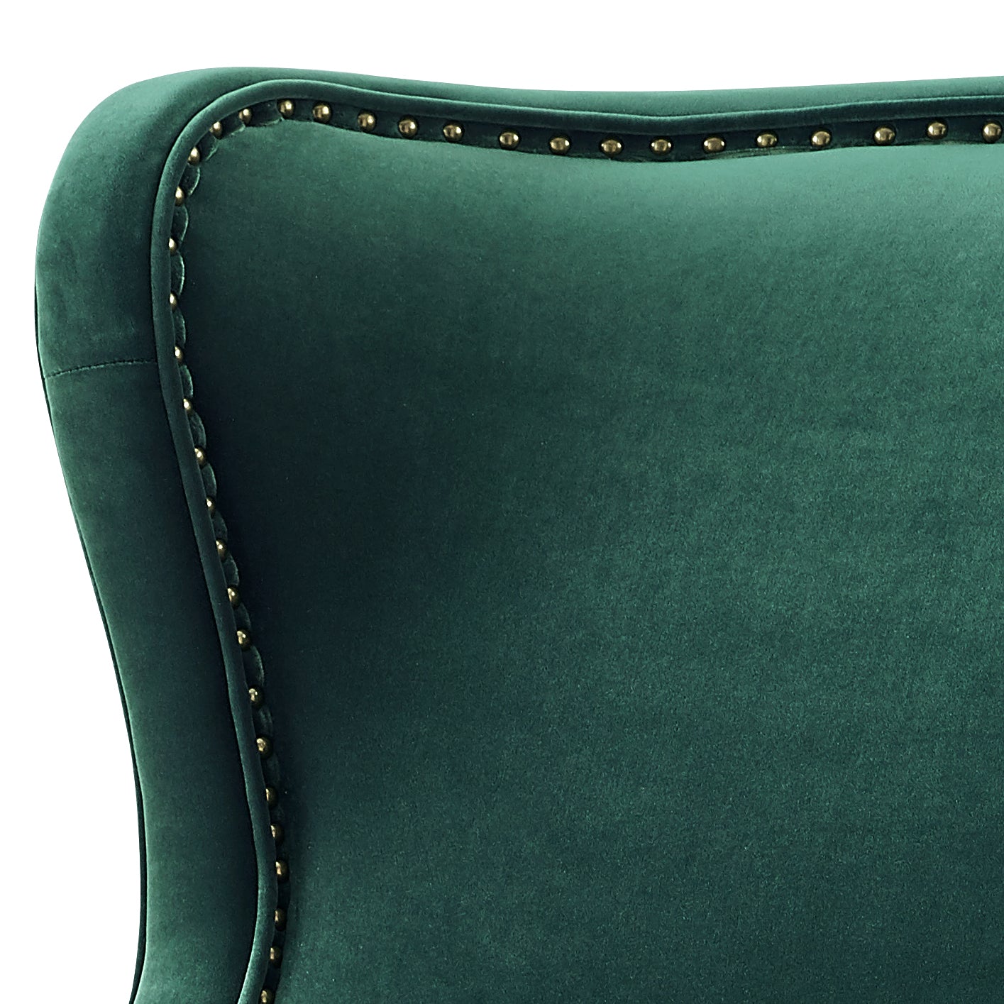 Rosco Velvet Wingback Chair Emerald Green Faux Leather