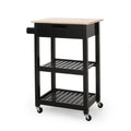 Kitchen Cart Black Wood