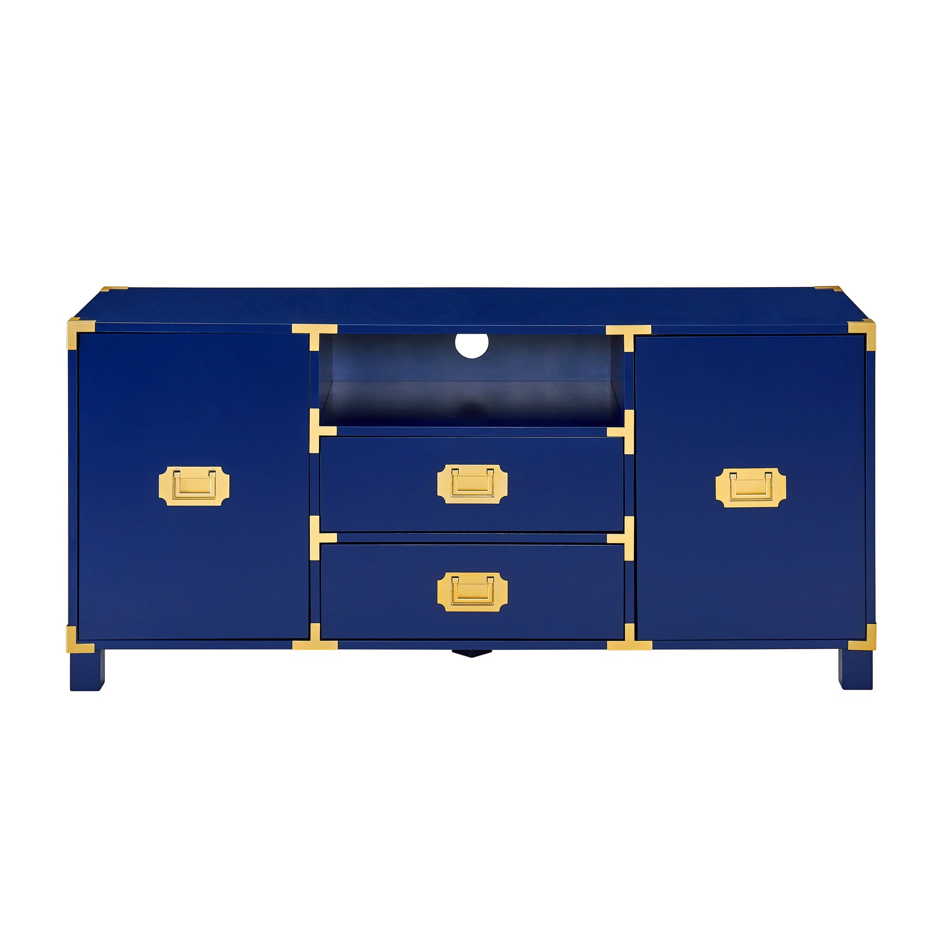 Campaign Entertainment Center Console Navy Navy 50 59 Inches Mdf