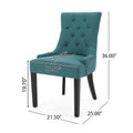 Cheney Dining Chair Kd Set Of 2 Teal Fabric