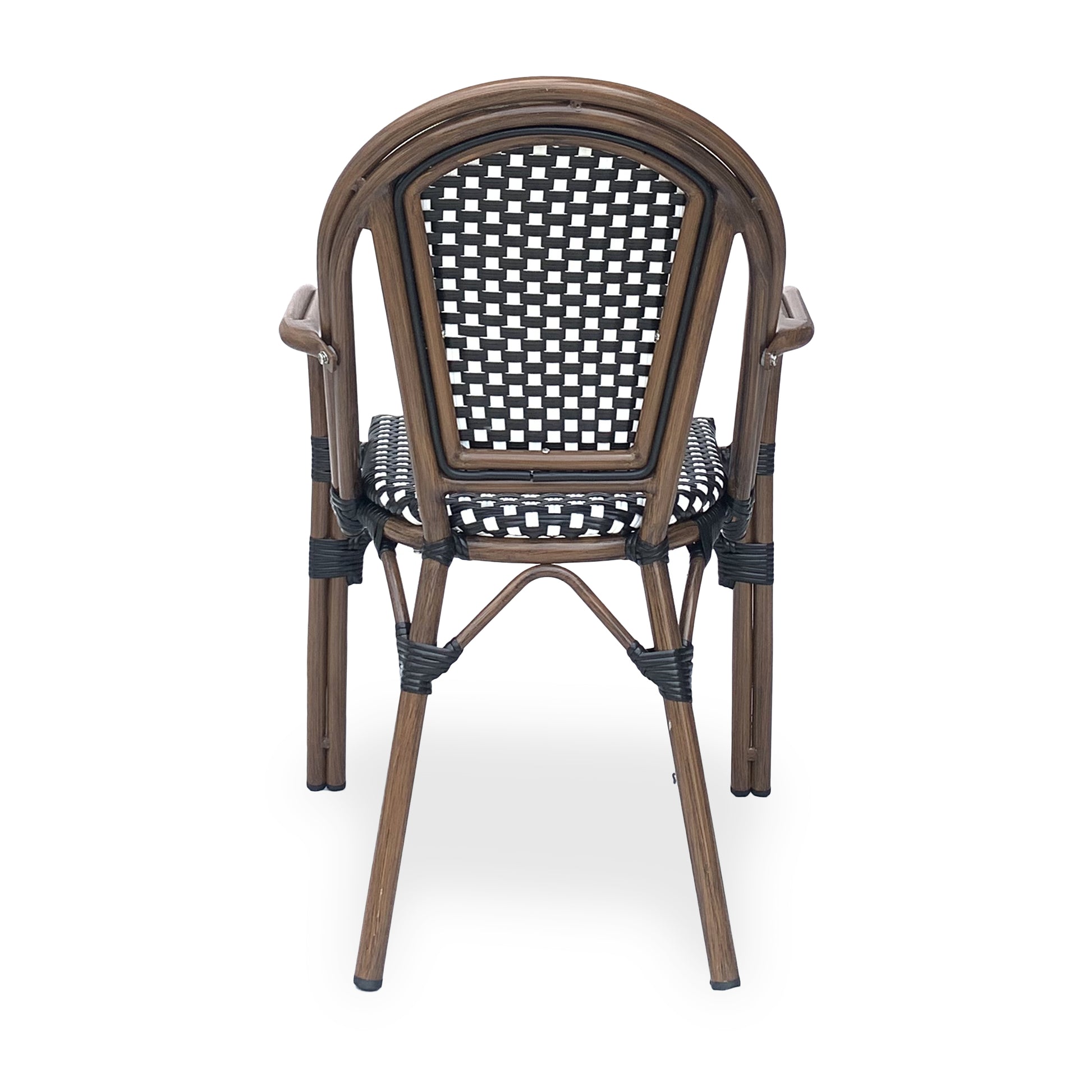 Bistro Chair Black White Rattan