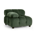 Sectional Modular Sofa L Retro Green Velvet 1 Seat