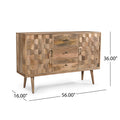 3 Drawer Sideboard With 2 Door Kd Legs Natural Wood