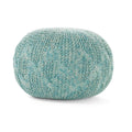 Deon Knitted Pet Yarn 20 X 20 Round Pouf Aqua Pet