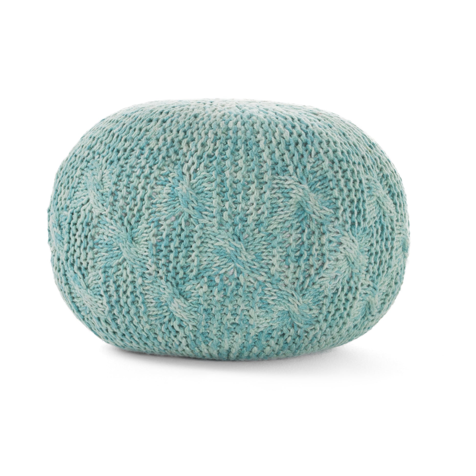 Deon Knitted Pet Yarn 20 X 20 Round Pouf Aqua Pet