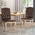 Wembley Tuft Dining Chair Set Of 2 Dark Brown Dining Chairs Pu