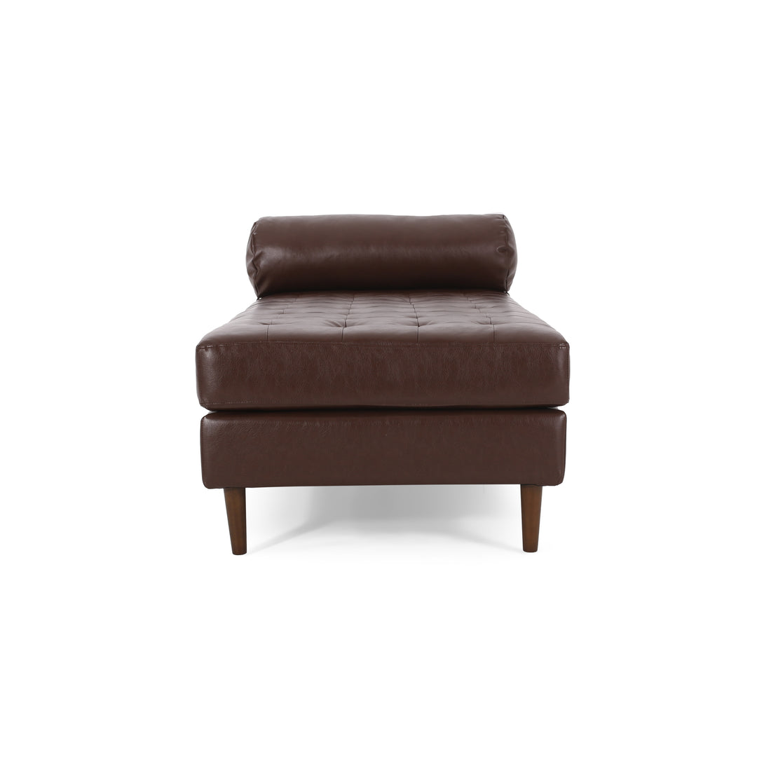 Chaise Lounge Dark Brown Pu