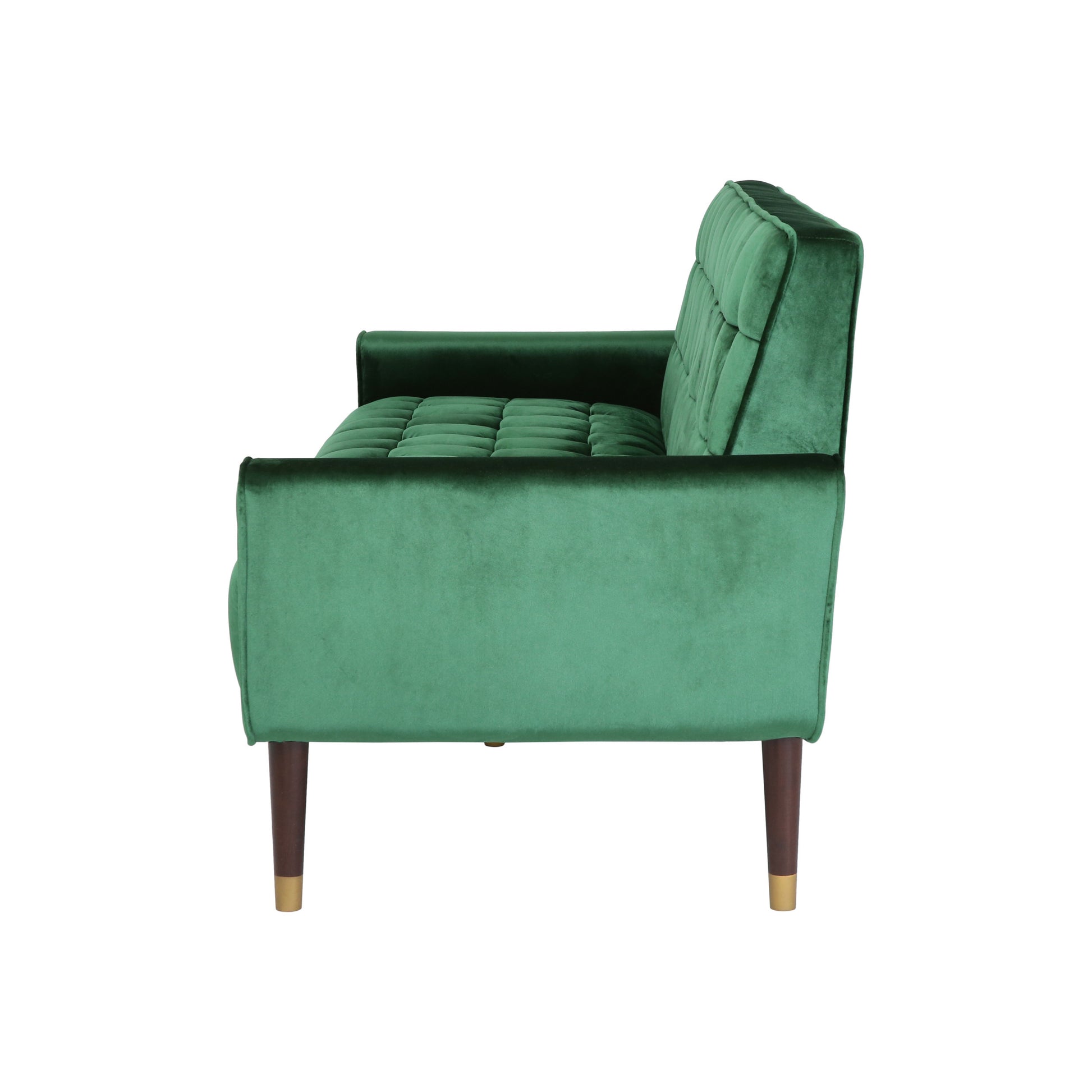 70 In. W Square Arms Velvet Straight Sofa,Living Room And Study Emerald Velvet 3 Seat