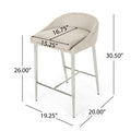 Counter Stool2Pcs Set Beige Fabric