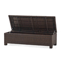 Santiago Pe Wicker Storage Bench Brown Multi Rattan