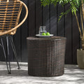 Kingstown Rd Barrel Side Table Brown Multi Rattan