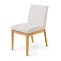 Dining Chair Set Of 2 Light Beige Fabric