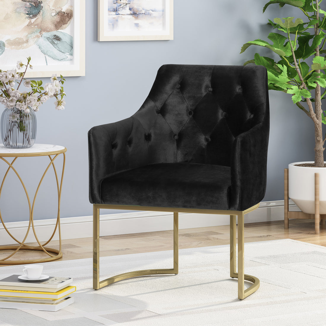 Club Chair Black Altay Velvet