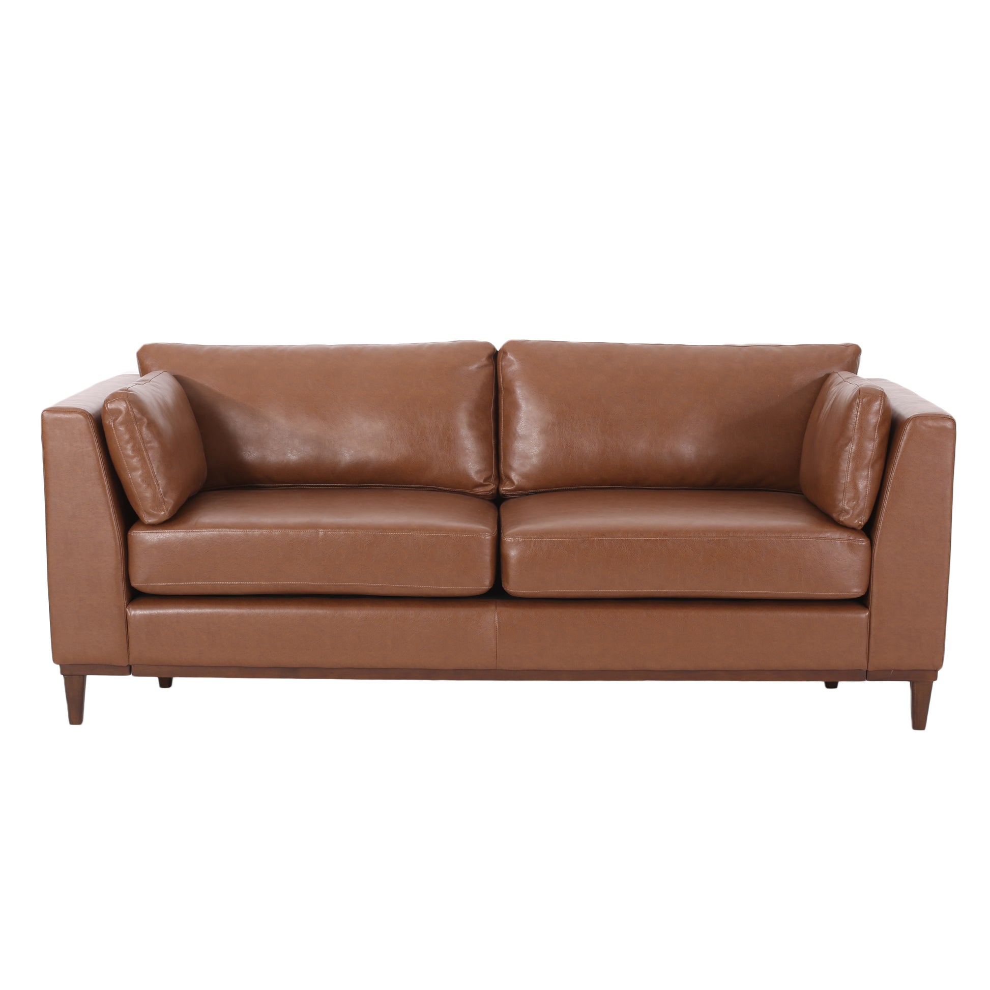 3 Seater Sofa Light Brown Pu