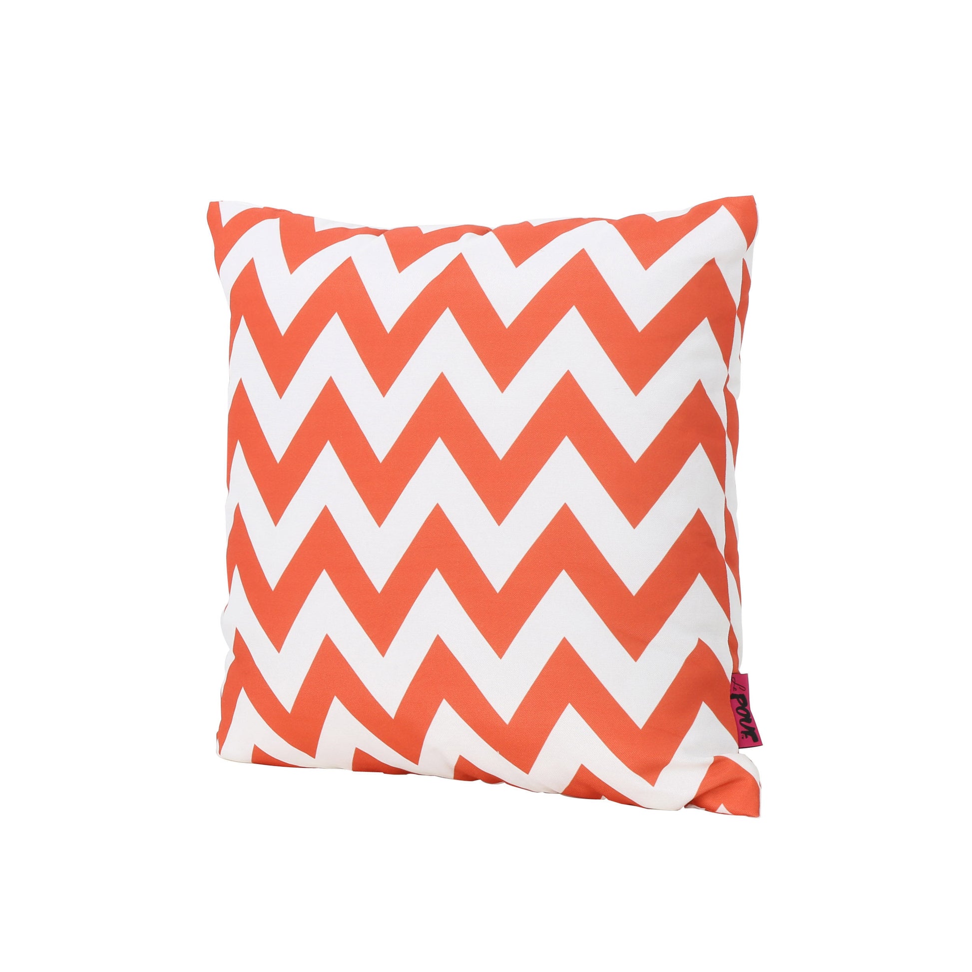 Marisol Chevron Square Pillow Orange Fabric