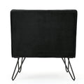 Chair Armless Modern Black Velvet