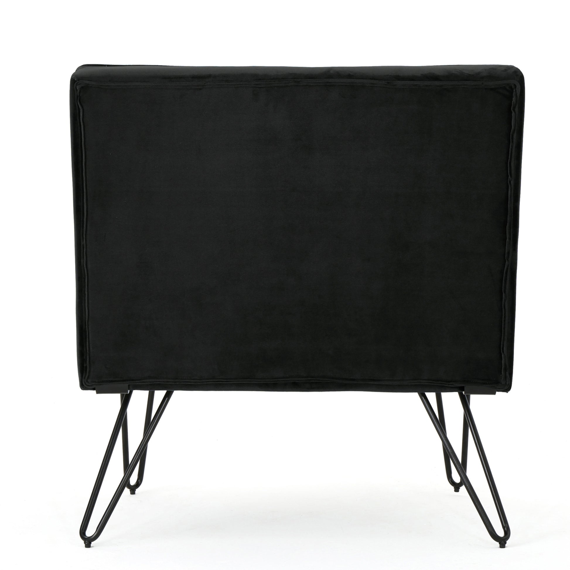 Chair Armless Modern Black Velvet