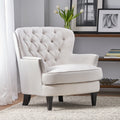 Modern Accent Chair Upholstered Foam Filled Living Room Chairs Comfy Reading Chair Mid Century Modern Chairarmchair For Living Room Bedroom Ivory Fabric
