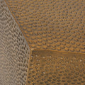 Metal Hammered End Table Gold Iron