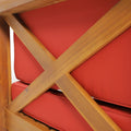 Brava X Back Corner Bench L With Coffee Table, Red Red Acacia Wood