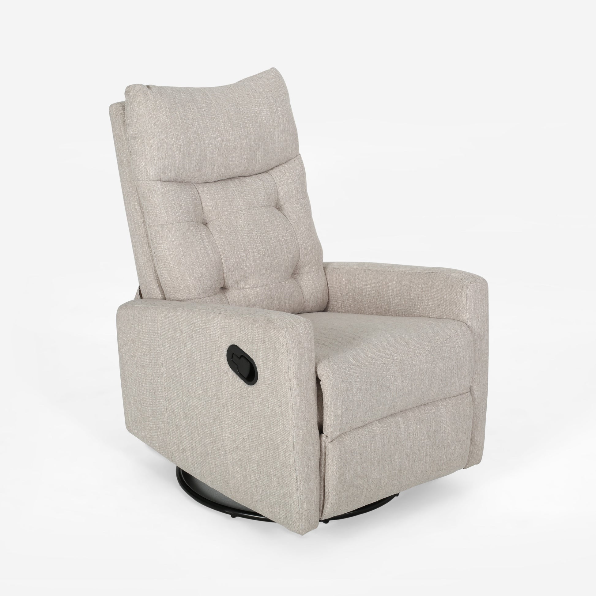 Glider Swivel Recliner Chair Beige Fabric