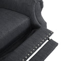 Classic Style Charcoal Fabric Push Back Chair Charcoal Fabric