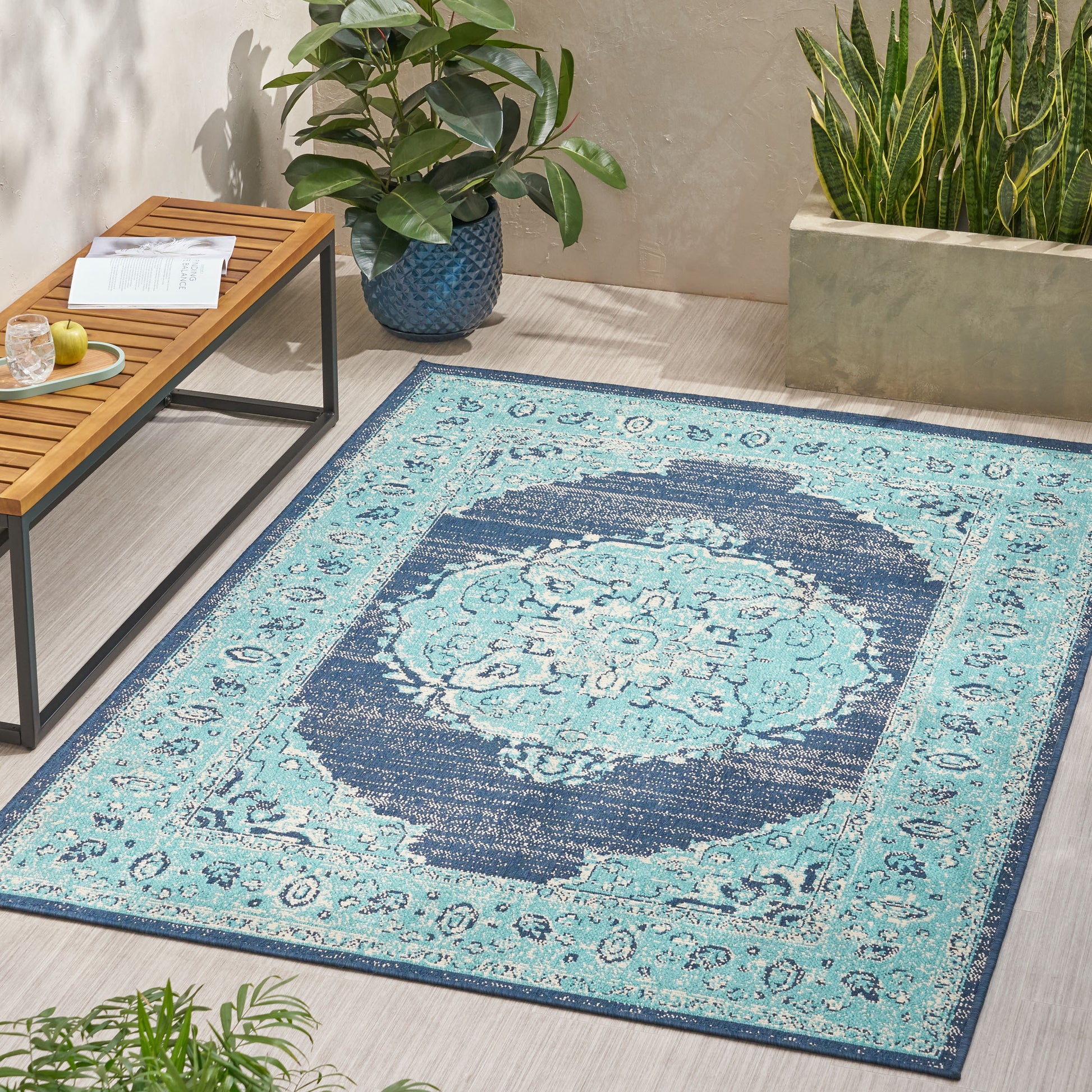 Rug Blue Polypropylene