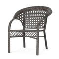 Figi Pe Wicker Fanback Stacking Chair,1Pc Brown Multi Iron