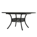 Outdoor Expandable Aluminum Dining Table, Black Sand Finish Black Aluminium