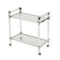 Bar Cart Clear Tempered Glass