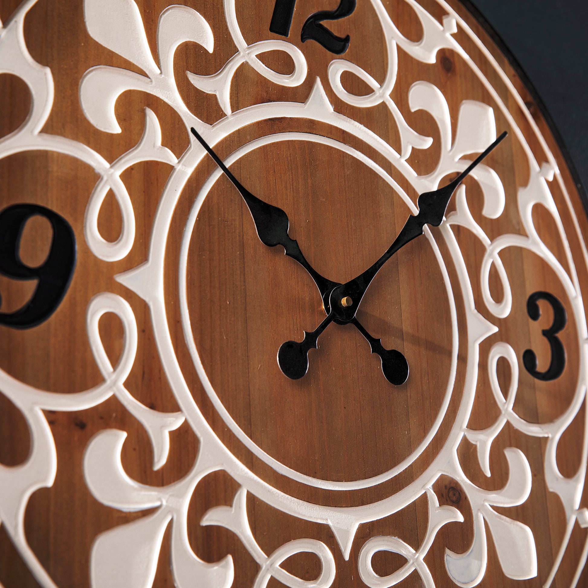 Aprille Round Wall Clock Natural Mdf