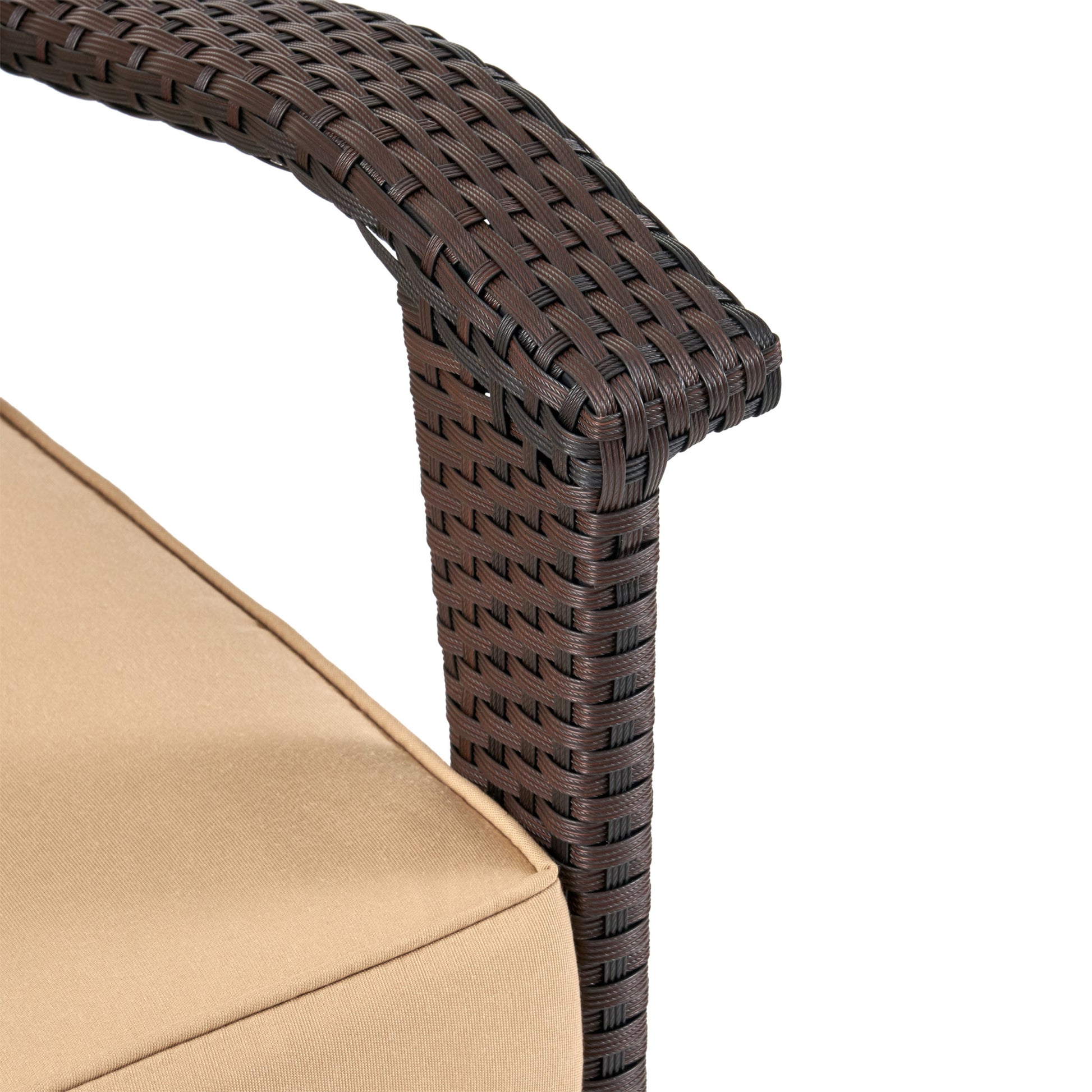 Honolulu Brown Club Chair 2 Brown Tan Pe Rattan Iron Waterproof Fabric