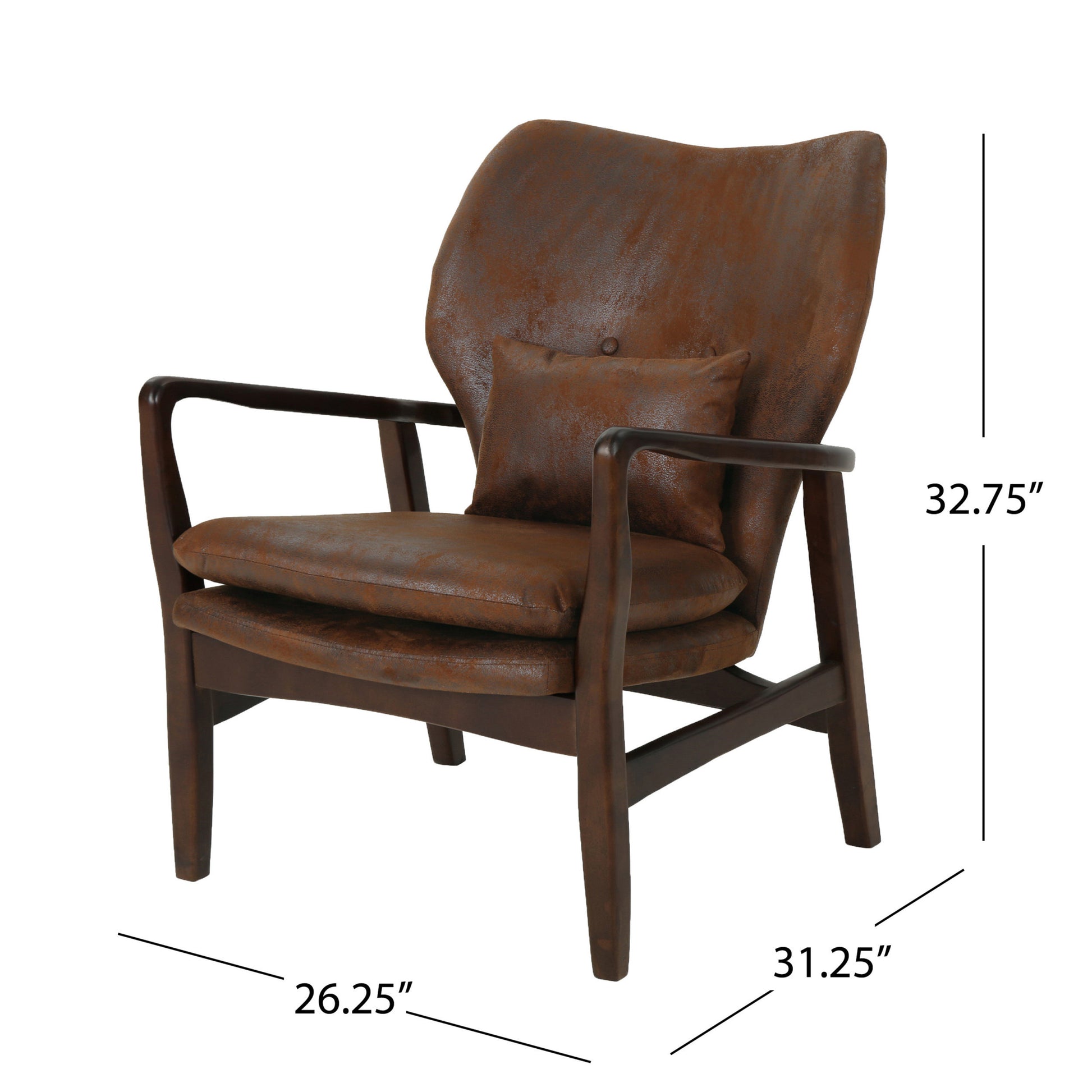 Club Chair Brown Microfiber