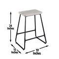 Carson Counter Stool Set Of 2 Pearl Silver Silver White Wood