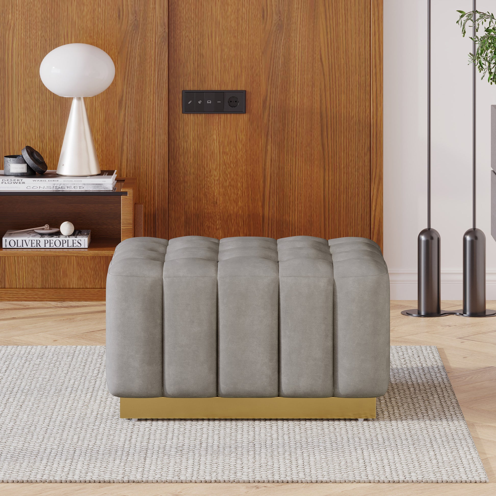 Ottoman Grey Velvet