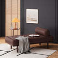 Chaise Lounge Dark Brown Pu