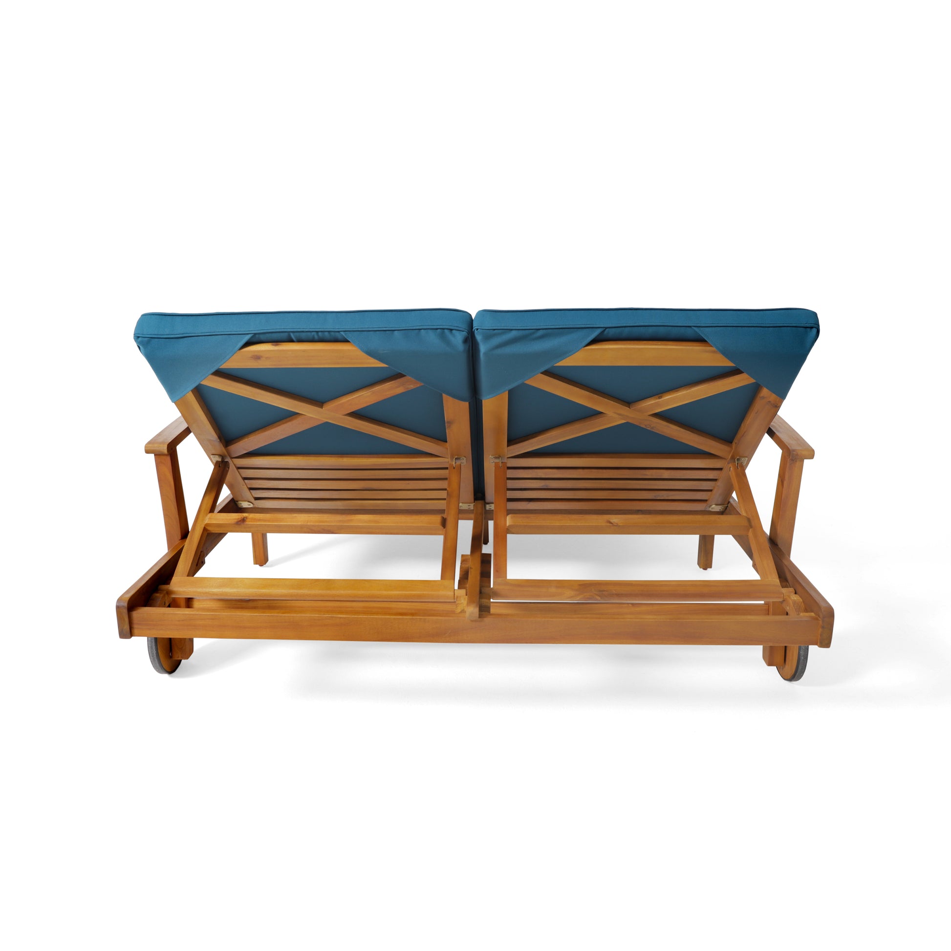 Perla Double Chaise Lounge Teak Acacia Wood