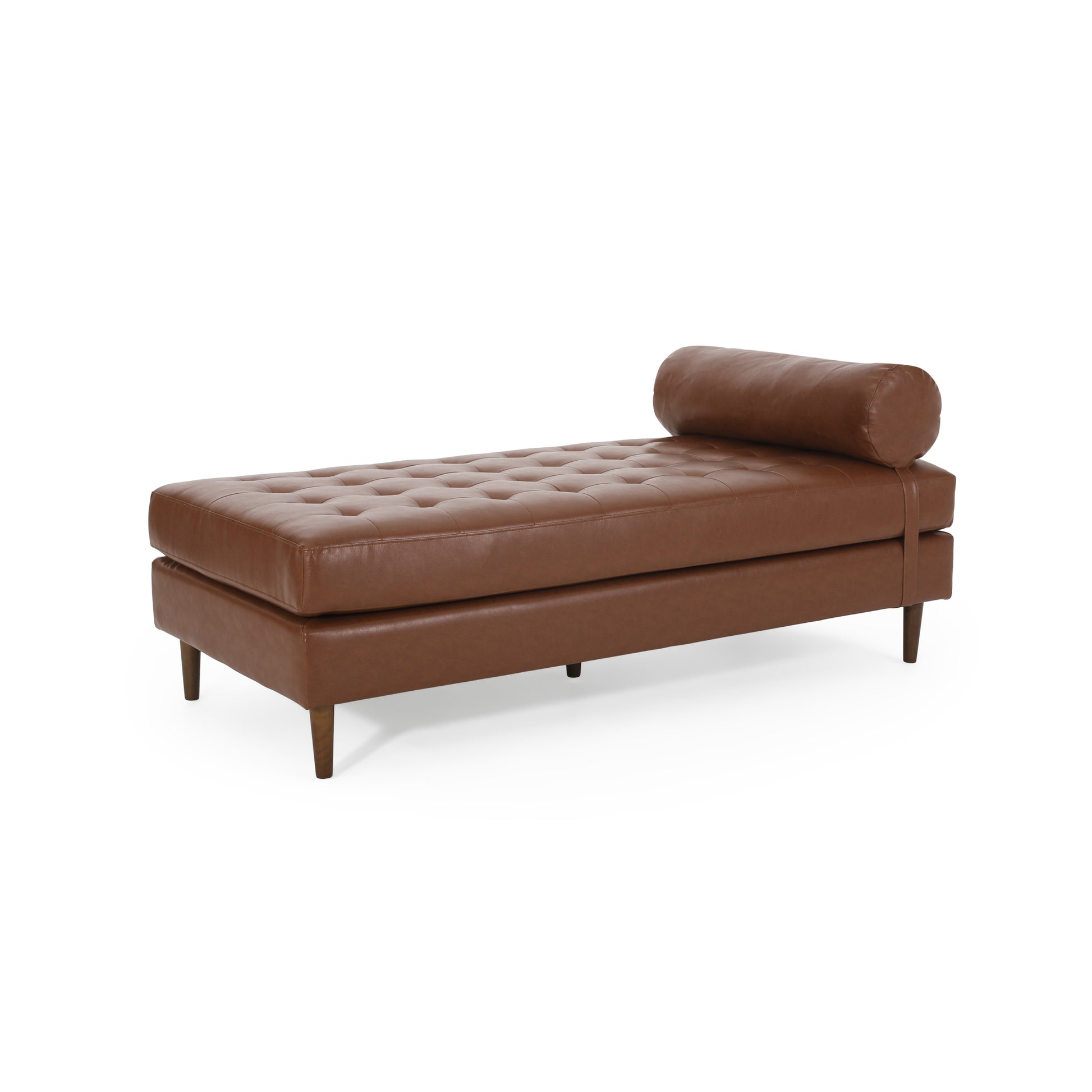 Chaise Lounge Light Brown Pu