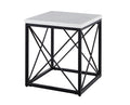 Skyler Square End Table With Marble Top White White Marble