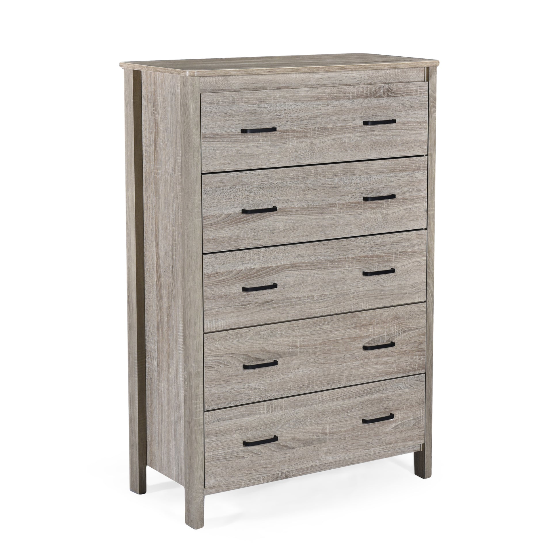 Toolless Assembly 5 Drawes Chest Oak Mdf