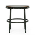 Rivet Side Table Brown Antique Bronze Metal & Wood