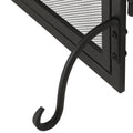 Folding Screen With Doors And 4 Pcs Tool Sets Matte Black Iron