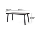 Della Acacia Wood Dining Table,Black Black Acacia Wood