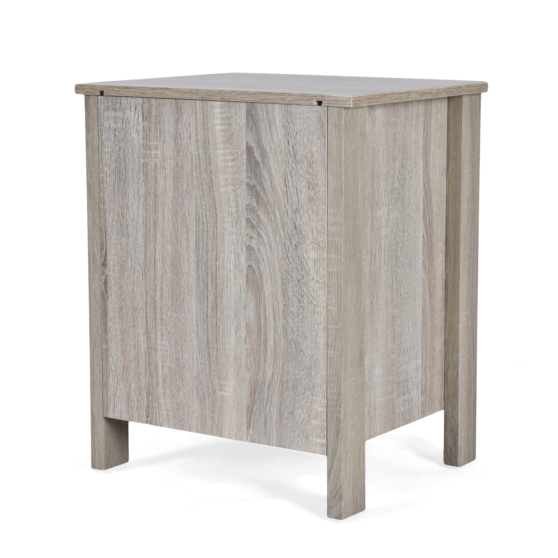 Toolless Assembly Nightstand Oak Mdf