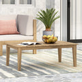 Acacia Wood Outdoor Coffee Table, Light Brown, 14'' H X 23.5'' W X 39.5'' L Brown Acacia Wood