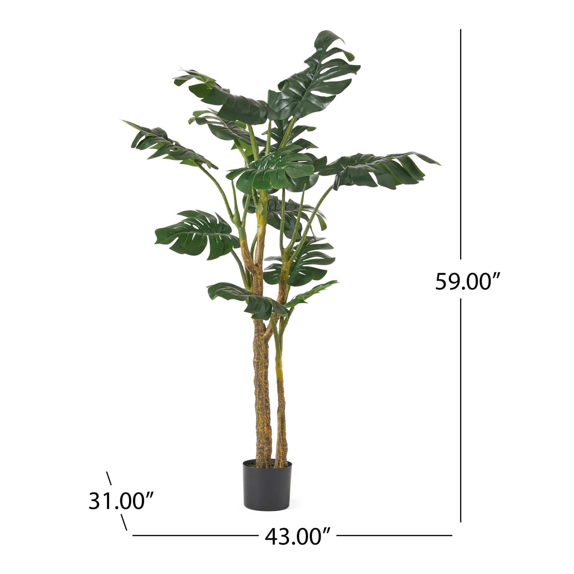 150Cm Artificial Monstera Tree Green Iron Plastic