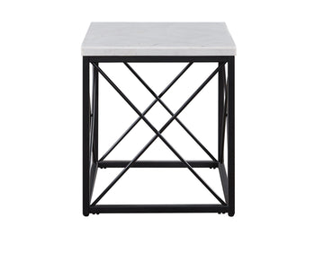 Skyler Square End Table With Marble Top White White Marble