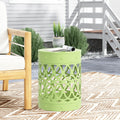 Metal End Table Large Green Iron