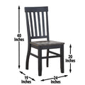 Farmhouse Style 7Pc Dining Set Two Tone Finish Cottage Table Design, Schoolhouse Chairs Brown Wood