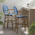 Barstool Navy Blue Wicker